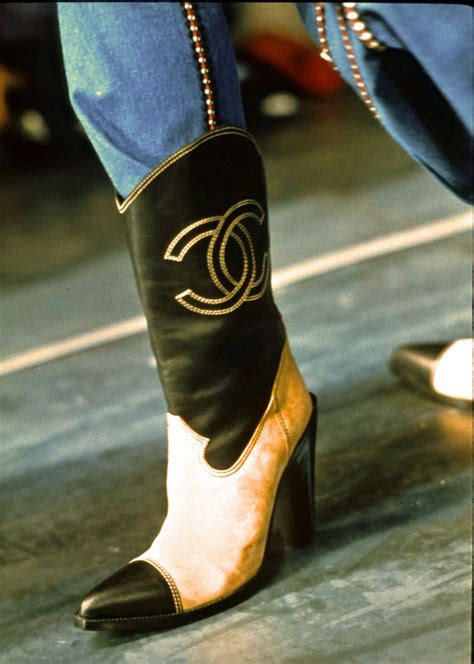 chanel long boots|Chanel cowboy boots.